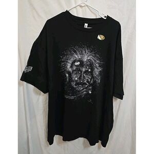 VINTAGE Albert Einstein Men 3XL Galaxy Stars Science Graphic Black 90s Glows New